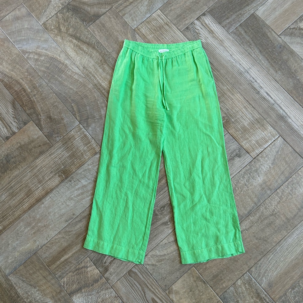 Velvet By Graham & Spencer Lime Linen Pants